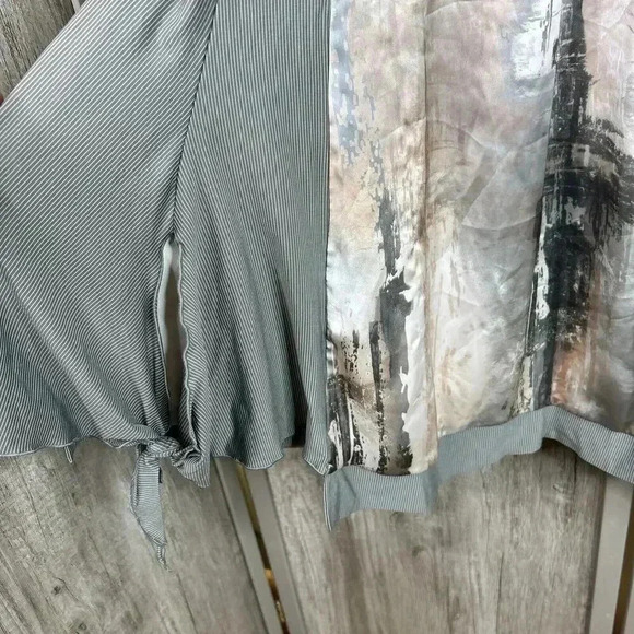 Deca Dress Sz 2 Art To Wear Gray Cap Sleeve V Neck - Picture 4 of 9